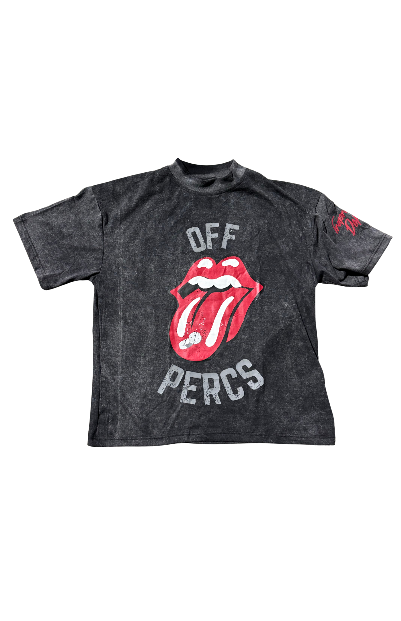 TRAPRENEUR DEPT. OFF-PERCS BLACK WASHED SHIRT