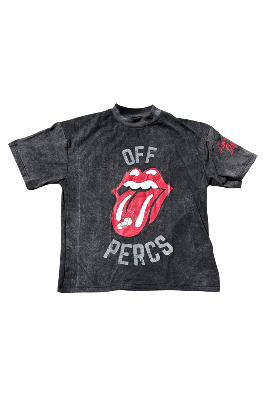 TRAPRENEUR DEPT. OFF-PERCS BLACK WASHED SHIRT